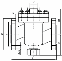 Чертеж Клапан регулирующий двухходовой M2F Ду20 Ру16 фланцевый