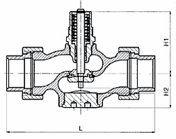 Чертеж Клапан регулирующий двухходовой M1F-SFL Ду40 Ру16 резьбовой