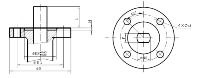 ертеж ISO фланца и квадрата затвора дискового для агрессивных сред корпус чугун диск чугун покрытие диска PTFE