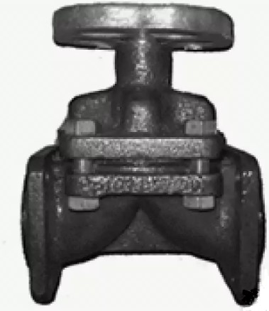Клапан (Вентиль) запорный проходной диафрагмовый гуммированный для агрессивных сред